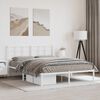 vidaXL Cadre de lit m&eacute;tal sans matelas et t&ecirc;te de lit blanc 160x200 cm