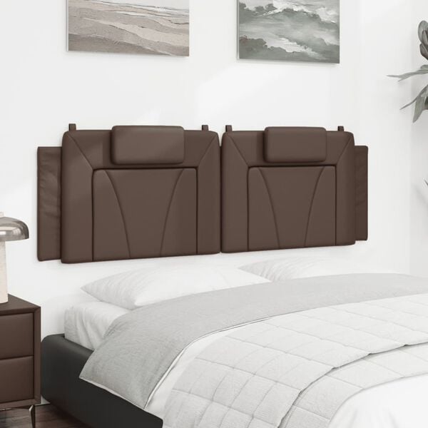 vidaXL Coussin de t&ecirc;te de lit Viana marron 160 cm similicuir