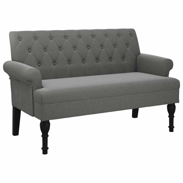 vidaXL Banc avec dossier Gris fonc&eacute; 120 x 62 x 75,5 cm Tissu