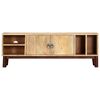 vidaXL Meuble TV 130x30x46 cm Bois massif de manguier brut