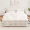 vidaXL Couverture en Fourrure de Lapin Synth&eacute;tique 4 pcs Blanc