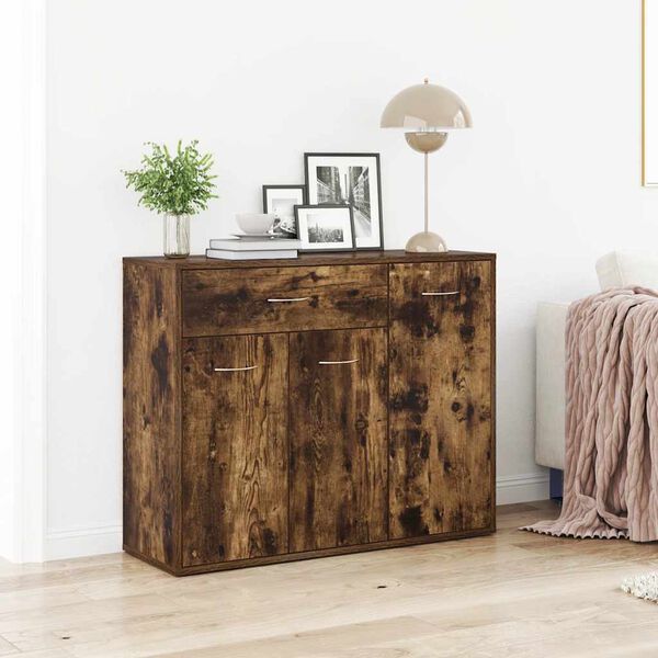 vidaXL Buffet Ch&ecirc;ne fum&eacute; 88x30x70 cm Bois d'ing&eacute;nierie