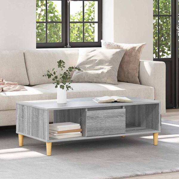 vidaXL Table basse Gris Sonoma 103,5 x 60 x 35 cm Bois d'ing&eacute;nierie