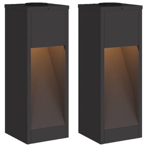 vidaXL Lumi&egrave;re de Chemin LED Solaire 2 pc Blanc chaud 18 x 18 x 50 cm
