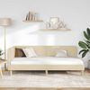 vidaXL Cadre de lit d'angle avec t&ecirc;te de lit Cr&egrave;me 100 x 200 cm tissu