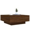 vidaXL Table basse avec lumi&egrave;res LED ch&ecirc;ne marron 80x80x31 cm
