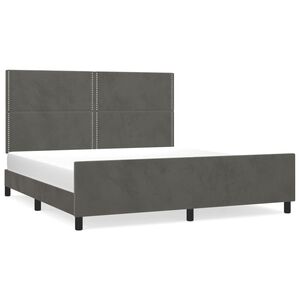 vidaXL Cadre de lit sans matelas gris fonc&eacute; velours