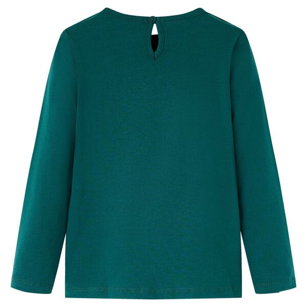 T-shirt pour enfants &agrave; manches longues vert fonc&eacute; 104