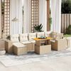 vidaXL Salon de jardin avec coussins 8 pcs beige r&eacute;sine tress&eacute;e