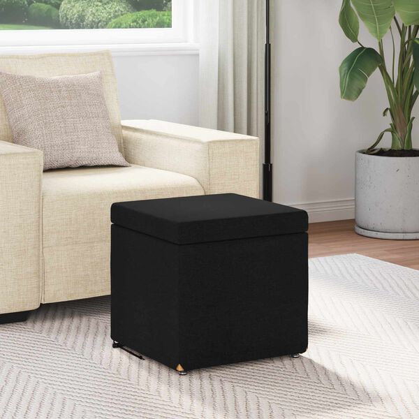 vidaXL Tabouret Noir 41 x 41 x 40 cm Tissu et bois stratifi&eacute;