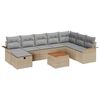 vidaXL Ensemble de canap&eacute; de jardin 9 pc Beige Poly rotin