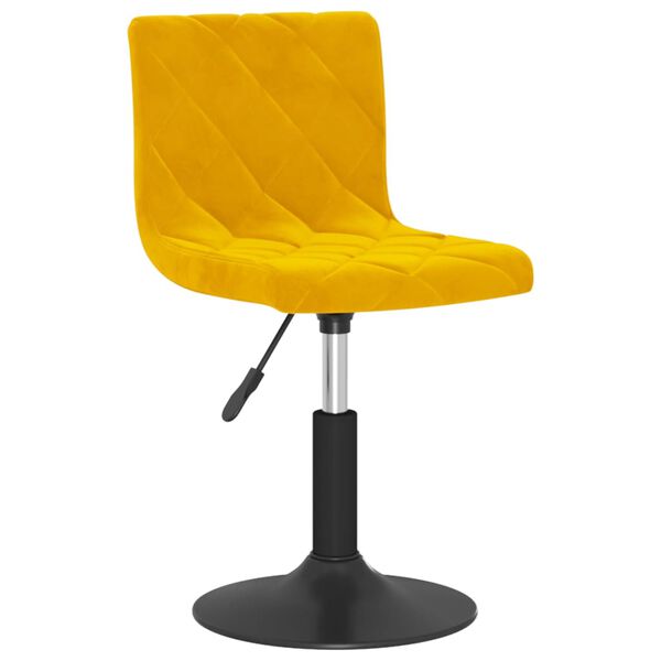 vidaXL Chaises &agrave; manger pivotantes lot de 2 jaune moutarde velours