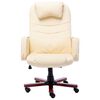 vidaXL Chaise de bureau Cr&egrave;me Similicuir