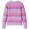 Pull-over ray&eacute; tricot&eacute; pour enfants lilas et rose 128