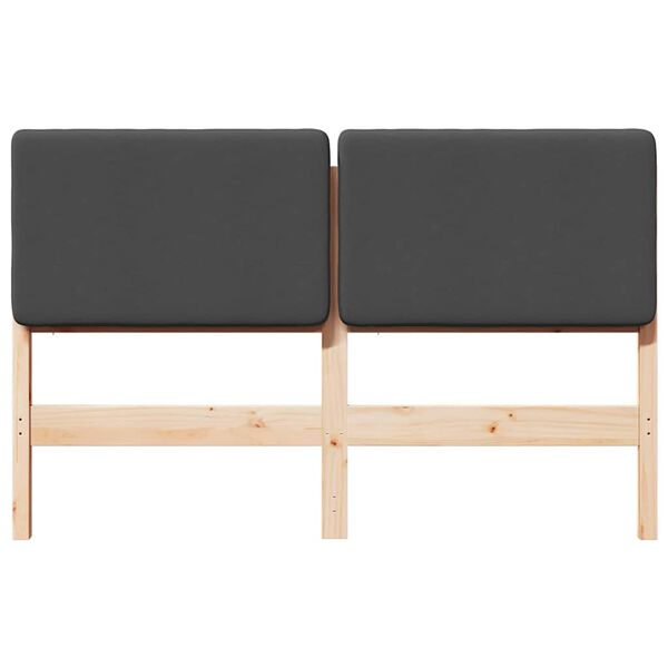 vidaXL T&ecirc;te de lit capitonn&eacute;e Brun et gris fonc&eacute; 150 cm Pin massif