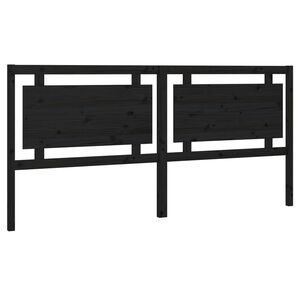 vidaXL T&ecirc;te de lit Noir 205,5x4x100 cm Bois massif de pin