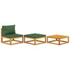 vidaXL Salon de jardin 3 pcs avec coussins bois massif d'acacia