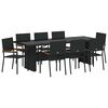 vidaXL Ensemble de salle &agrave; manger pour jardin 9 pc Noir polyrotin