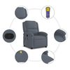 vidaXL Fauteuil de massage inclinable gris fonc&eacute; velours