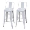 vidaXL Tabourets de bar lot de 2 blanc acier