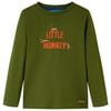 T-shirt enfants &agrave; manches longues kaki fonc&eacute; 104