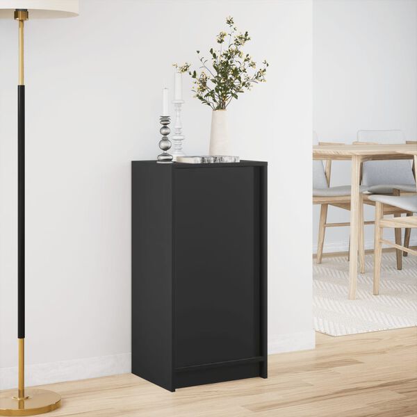vidaXL Buffet avec LED noir 42,5x34x85 cm bois d'ing&eacute;nierie