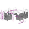 vidaXL Ensemble &agrave; manger de jardin et coussins 7 pcs marron rotin