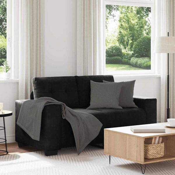 vidaXL Canap&eacute; causeuse noir 160x77x82 cm velours