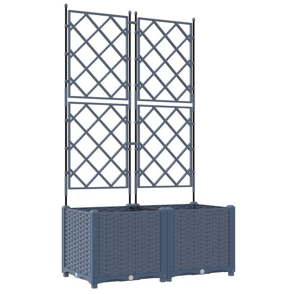 vidaXL Cache-pot de jardin 2 pcs Gris 80 x 40 x 143 cm Plastique
