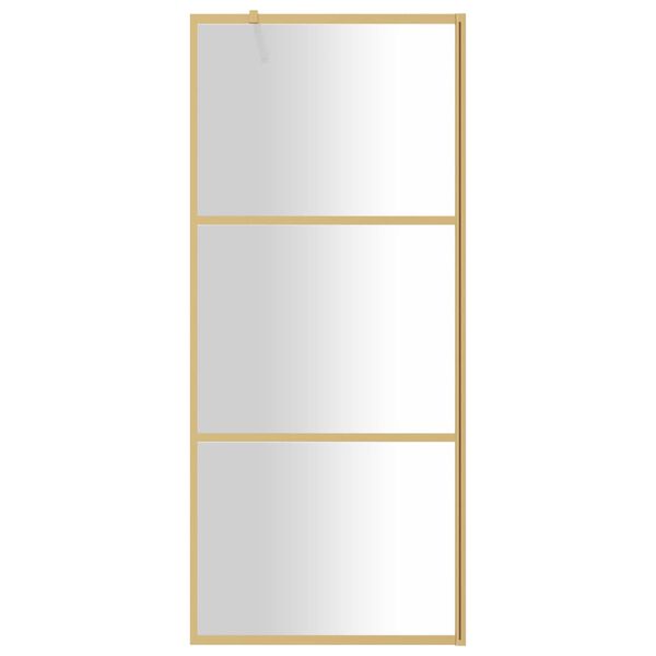 vidaXL Paroi de douche avec verre ESG transparent dor&eacute; 90x195 cm