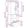 vidaXL Haut Armoire Montage mural Ch&ecirc;ne artisanal 69,5 x 34 x 180 cm