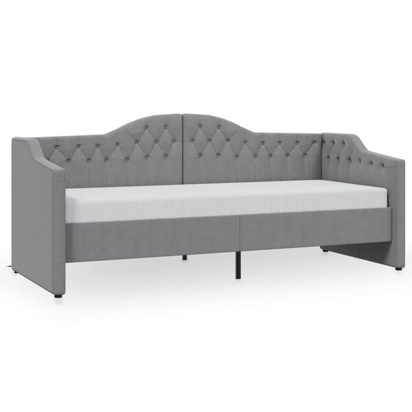 vidaXL Lit avec &eacute;clairage USB Gris clair Tissu 90x200 cm