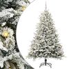 vidaXL Sapin de No&euml;l artificiel pr&eacute;-&eacute;clair&eacute; avec set de boules 240 cm