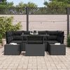 vidaXL Ensemble de Canap&eacute;s avec coussin 7 pcs Noir polyrotin