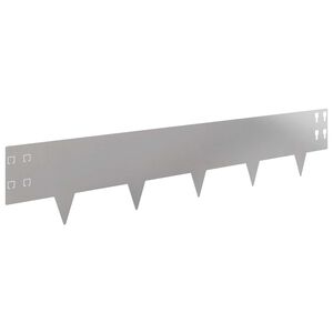 vidaXL Bordure de Pelouse 50 pc 100 x 20 cm Acier Argent&eacute;