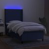 vidaXL Sommier &agrave; lattes de lit matelas et LED Bleu 80x200cm Tissu