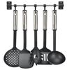 HI Ensemble d'ustensiles de cuisine 6 pcs Noir et argent&eacute;