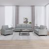 vidaXL Ensemble de canap&eacute;s 3 pcs avec coussins Gris clair Tissu