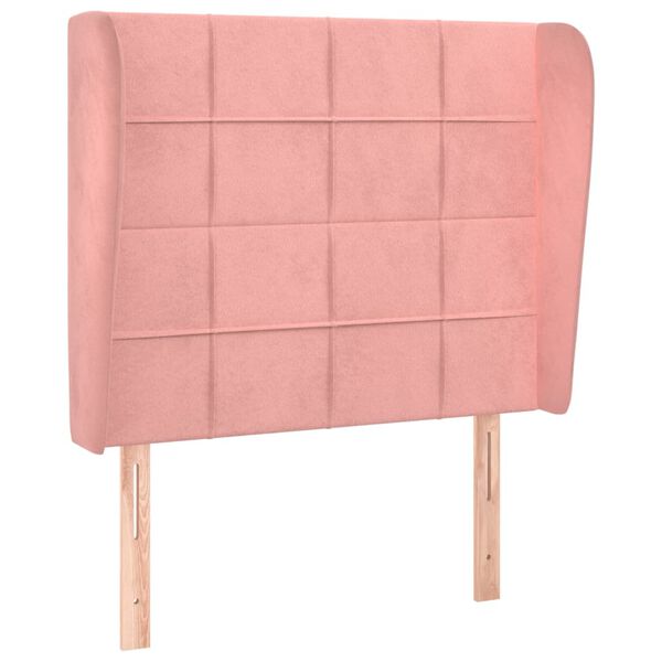 vidaXL T&ecirc;te de lit avec oreilles Rose 83x23x118/128 cm Velours