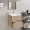 vidaXL Armoire de bain avec miroir ch&ecirc;ne sonoma bois d'ing&eacute;nierie