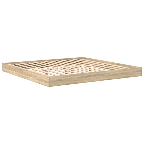 vidaXL Lit Biblioth&egrave;que Ch&ecirc;ne sonoma 180 x 200 cm Bois d'ing&eacute;nierie