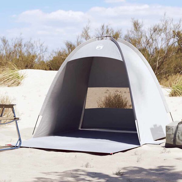 vidaXL Tente de plage 3 personnes gris imperm&eacute;able