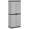vidaXL Armoire de rangement de jardin 3 &eacute;tag&egrave;res Gris/noir 68x40x168cm