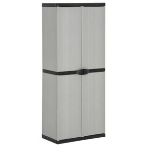 vidaXL Armoire de rangement de jardin 3 &eacute;tag&egrave;res Gris/noir 68x40x168cm