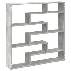 vidaXL &Eacute;tag&egrave;re cube murale 7 compartiments gris b&eacute;ton bois ing&eacute;nierie