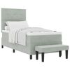 vidaXL Lit &agrave; ressorts avec matelas Gris clair 90 x 190 cm Velours