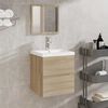 vidaXL Armoire de bain avec miroir ch&ecirc;ne sonoma bois d'ing&eacute;nierie