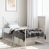 vidaXL Cadre de lit m&eacute;tal sans matelas avec pied de lit blanc 75x190cm