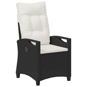 vidaXL Chaise de jardin inclinable Noir et Cr&egrave;me 56 x 60 x 112 cm