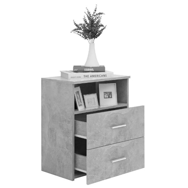 vidaXL Table de chevet Gris b&eacute;ton 50x32x60 cm